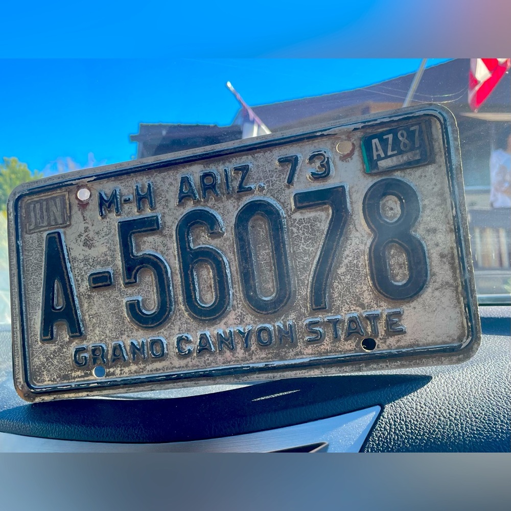 Vintage Arizona license plate M-H 1973 plate Grand Canyon State